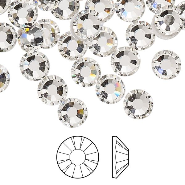 Flat back 144pk crystal foil back, Preciosa MAXIMA Czech crystal rhinestone 7.07-7.27mm chaton rose round SS34 image number 0