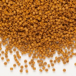 Seed bead, Delica®, glass, pkg/50g, #11 round, opaque matte glazed persimmon (DB-2287).