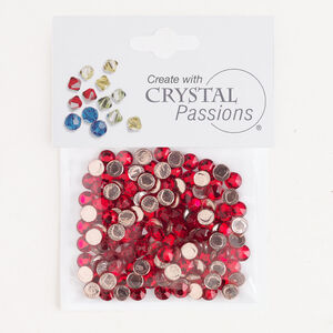Flat back 1pkg144 light Siam, Crystal Passions&reg; rhinestone 4.60-4.80mm hotfix round SS20
