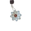 Labradorite / garnet 1pkg1, top-drilled hand-cut 1sided carved flower bead natural, 16mm image number 0