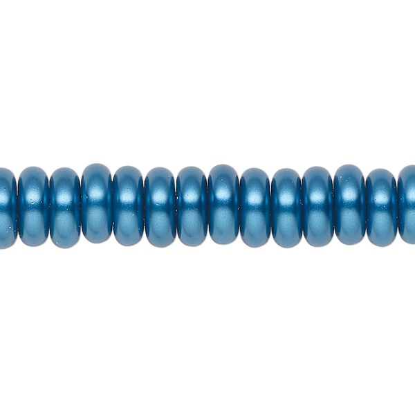Pearl 1pk metallic blue, Celestial Crystal® 8x3mm rondelle 15.5-16 inch image number 0
