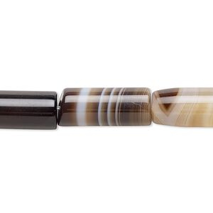 Brown striped agate 1pkg1, round tube bead 15 inch 19x8mm-20x9mm