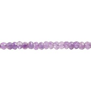 Amethyst 1pkg1, hand-cut faceted rondelle bead natural 15.5-16 inch 3x2mm-4x3mm