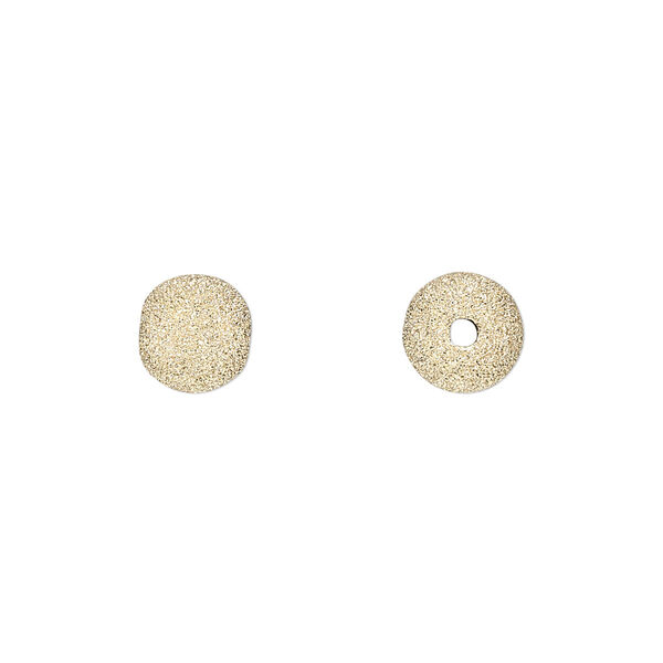 Bead, 14Kt gold, 8mm laser round. Sold individually. image number 0