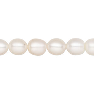Freshwater pearl 1pkg1, rice, 15 inch white 7-8mm cultured