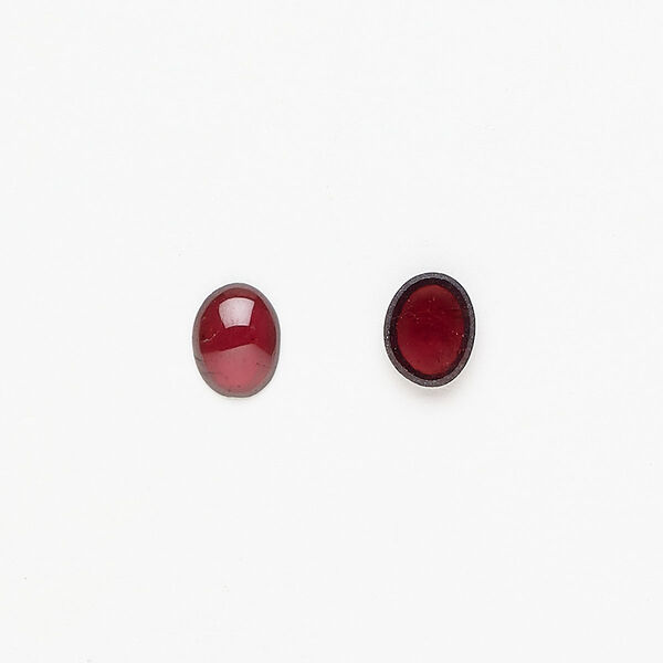 Garnet 1pkg2, hand-cut non-calibrated oval cab natural B grade, 8x6mm image number 0