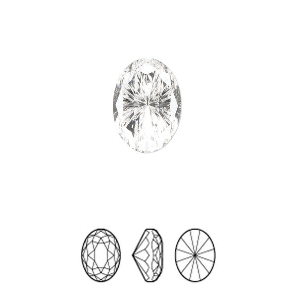 Fancy stone 48pk crystal foil back, Swarovski® 14x10mm magical oval 4160 image number 0