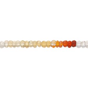 Fire opal 1pkg1, hand-cut faceted rondelle bead natural 12 inch 3x2mm-4x3mm