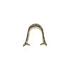 Bail, ice-pick, antiqued brass, 15x8mm fancy shield with leafy vine design, 12mm grip length. Sold individually. image number 1