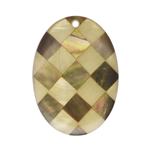 Black lip shell / gold lip shell / mother-of-pearl shell 1pkg1, top-drilled 1sided flat oval focal 35x25mm image number 0