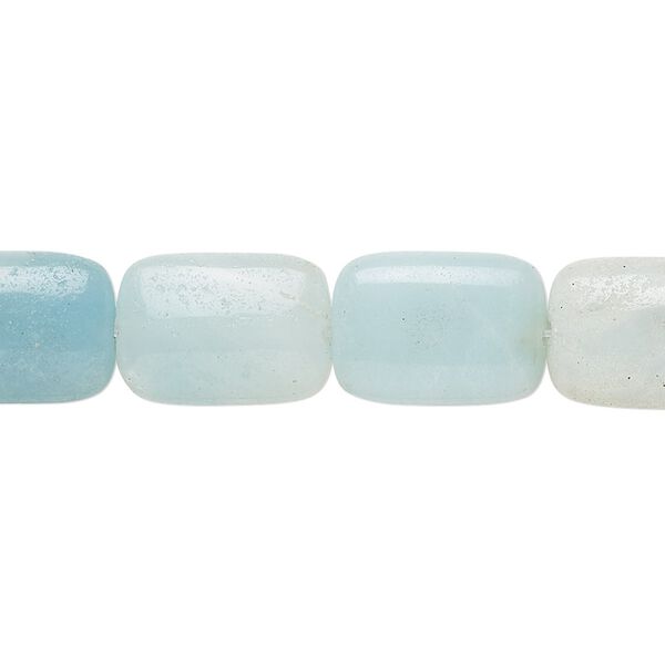 Amazonite 1pkg1, hand-cut rectangle bead natural light to dark 15.5-16 inch 14x10mm image number 0