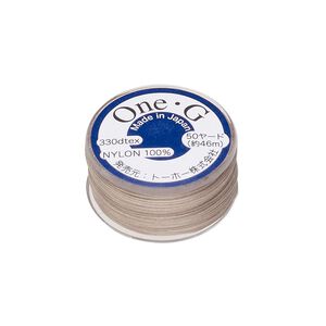 Thread, TOHO BEADS®, One-G™, nylon, beige, size 0. Sold per 50-yard spool.