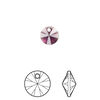 Drop 12pk amethyst, Crystal Passions® 8mm pendant mini disk 6428 image number 0