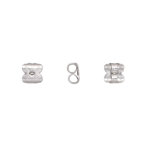 Earnut, stainless steel, 6x6mm clover. Sold per pkg of 50 pairs. image number 0