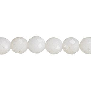 Snow quartz 1pkg1, faceted round bead natural 15.5-16 inch 8mm