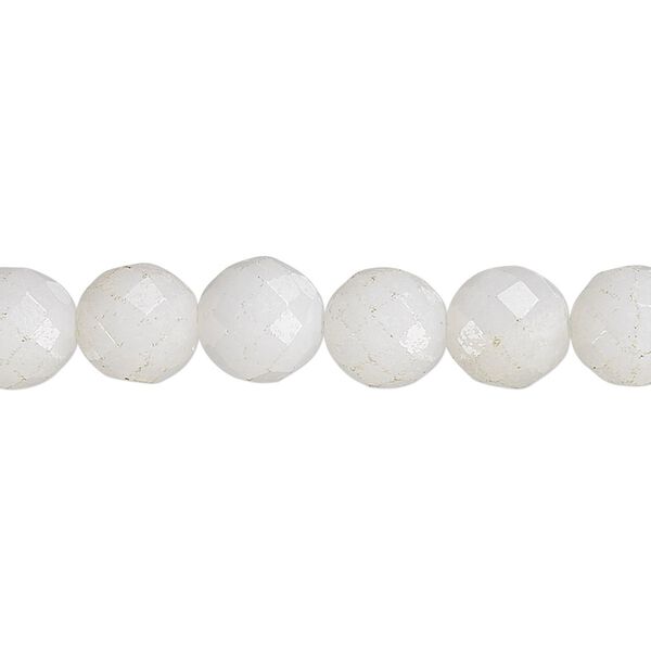 Snow quartz 1pkg1, faceted round bead natural 15.5-16 inch 8mm image number 0