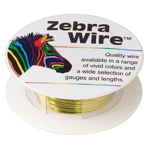 Wire, Zebra Wire™, color-coated copper, light lime, round, 26 gauge. Sold per 30-yard spool.
