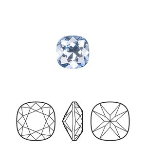 Fancy stone 2pk light sapphire foil back, Preciosa MAXIMA Czech crystal rhinestone 10mm cushion square