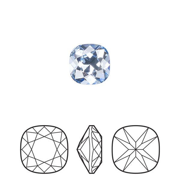 Fancy stone 2pk light sapphire foil back, Preciosa MAXIMA Czech crystal rhinestone 10mm cushion square image number 0