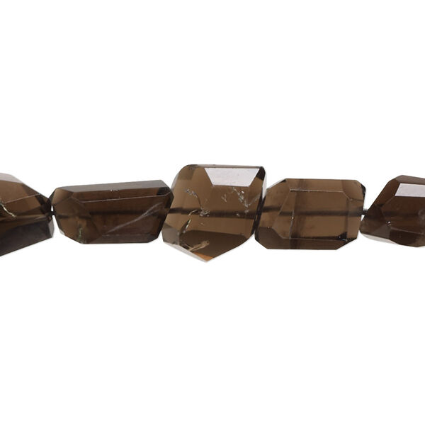 Smoky quartz 1pkg1, hand-cut faceted nugget bead B+ grade, 8 inch small image number 0