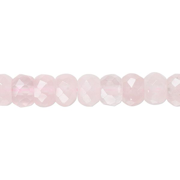 Rose quartz 1pkg1, tumbled faceted rondelle bead natural 15.5-16 inch 8x5mm image number 0