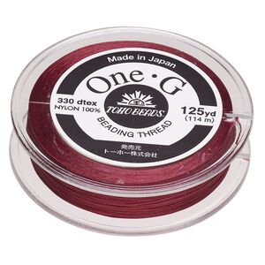 Thread, One-G™, nylon, pkg/125 yards, burgundy, size 0.