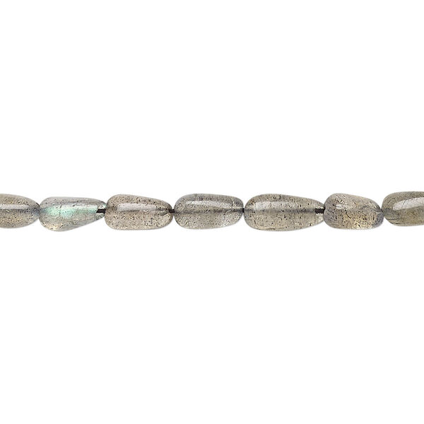 Bead, labradorite (natural), 6x4mm-10x5mm hand-cut teardrop, C grade, Mohs hardness 6 to 6-1/2. Sold per 13-inch strand. image number 0
