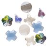 Component mix, glass, mixed colors, 18-30mm mixed shape. Sold per pkg of (5) 2-piece sets. image number 0