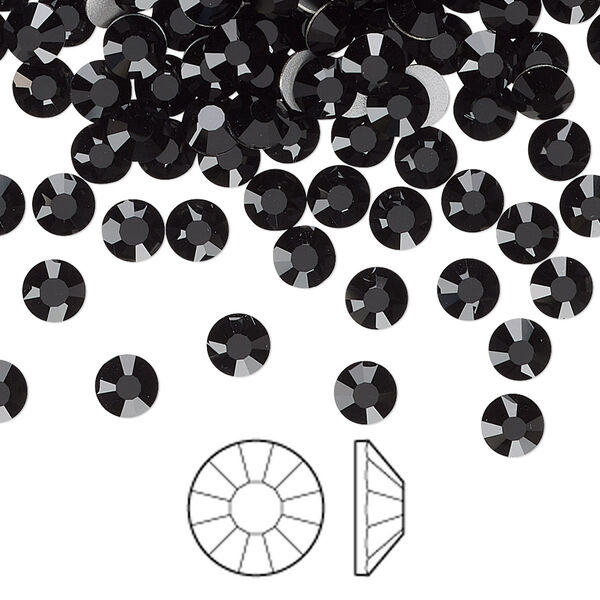 Flat back 144pk jet foil back, Preciosa Viva 12® Czech crystal rhinestone 4.6-4.8mm chaton rose round SS20 image number 0