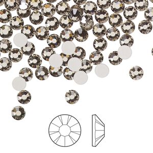 Flat back 1440pk black diamond foil back, Preciosa MAXIMA Czech crystal rhinestone 3.8-4mm chaton rose round SS16