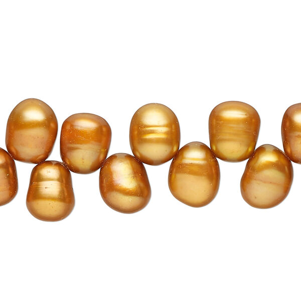 Freshwater pearl 1pkg1, rice C grade, 15 inch chili pepper 8x6mm-10x8mm cultured image number 0