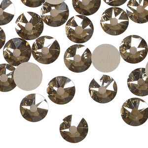 Flat back 1pkg12 crystal bronze foil back, Crystal Passions&reg; 8.412-8.672mm rose round SS40 2088