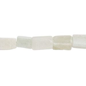 Bead, green aventurine (natural), light, 7x5mm-12x6mm hand-cut square tube, C- grade, Mohs hardness 7. Sold per 13-inch strand.