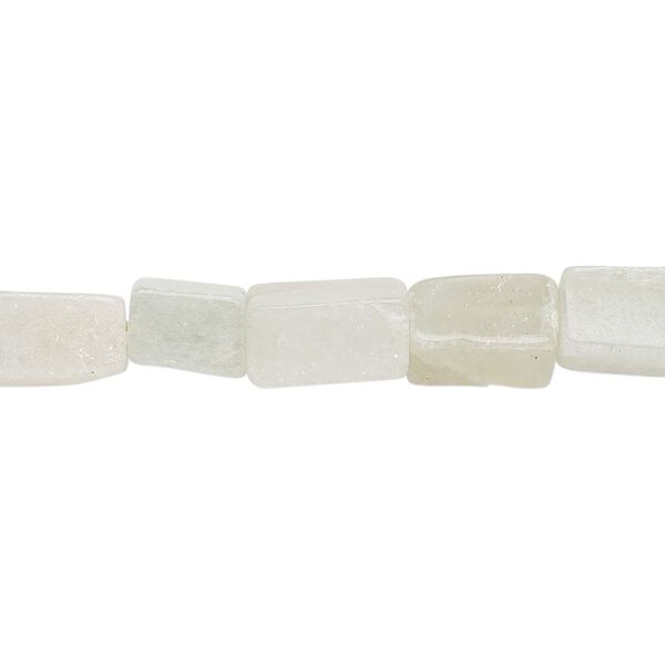 Bead, green aventurine (natural), light, 7x5mm-12x6mm hand-cut square tube, C- grade, Mohs hardness 7. Sold per 13-inch strand. image number 0