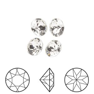 Chaton 4pk crystal foil back, Crystal Passions® 8.412-8.672mm round SS40 1088