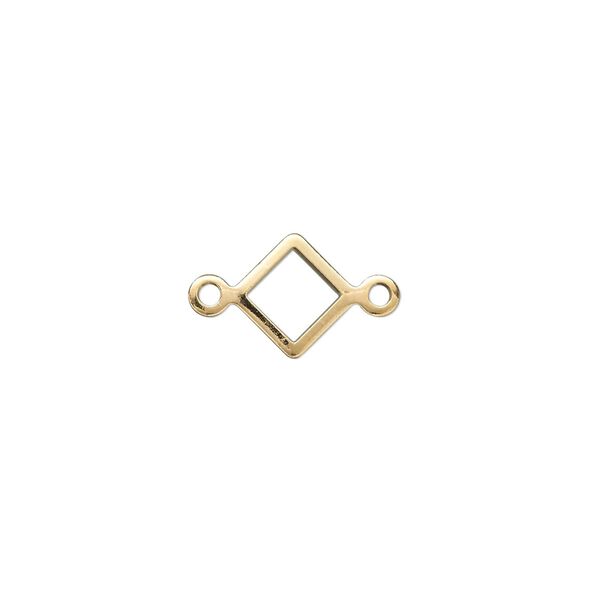 Link, gold-plated brass, 9mm open diamond. Sold per pkg of 20. image number 0
