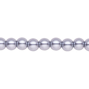Pearl 1pk pewter, Celestial Crystal® 6mm round 15.5-16 inch