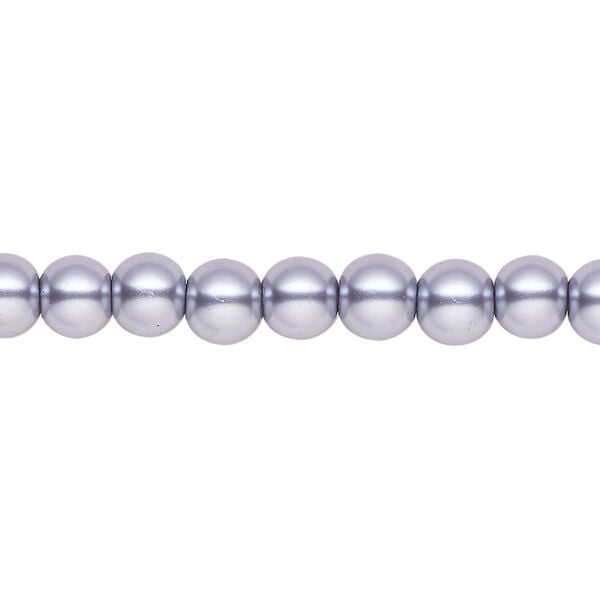Pearl 1pk pewter, Celestial Crystal&reg; 6mm round 15.5-16 inch image number 0