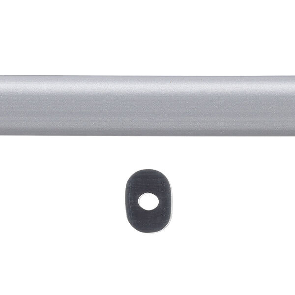 Cord, silicone, silver, 10x8mm oval with 2.5mm hole. Sold per pkg of 1 yard. image number 0