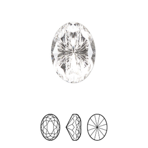 Fancy stone 24pk crystal foil back, Swarovski® 18x13mm magical oval 4160 image number 0