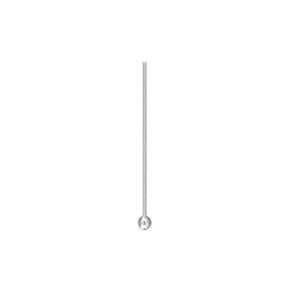 Head pin, stainless steel, 1 inch with 2mm ball, 24 gauge. Sold per pkg of 100. image number 0