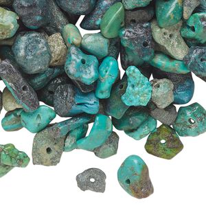 Turquoise 1pkg5, nugget / chip bead 7 inch mix small to extra-large