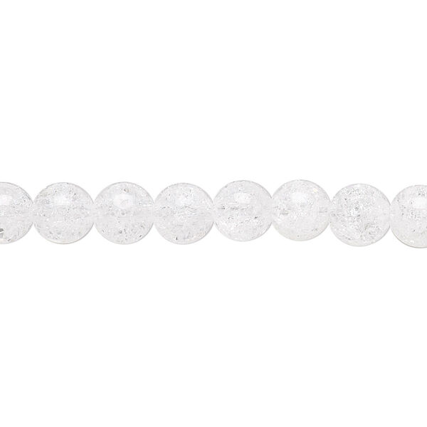 Ice flake quartz 1pkg1, round bead 15.5-16 inch 6mm image number 0