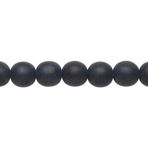 Bead, Preciosa, Czech glass druk, opaque matte black, 8mm round. Sold per 15-1/2" to 16" strand.