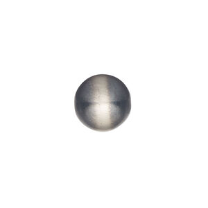 Bead, Navajo pearl style, brushed oxidized sterling silver, 12mm round. Sold individually.