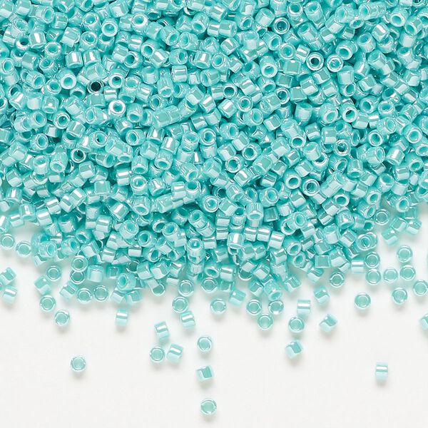 Seed bead, Delica®, glass, pkg/250g, #11 round, opaque luster sea opal (DB-1567). image number 0