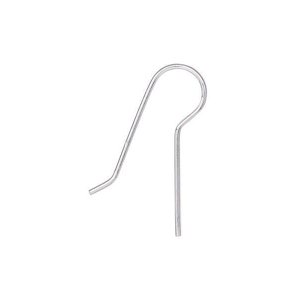Ear wire, sterling silver, 22mm fishhook with 16mm long shank, 20 gauge. Sold per pair. image number 0