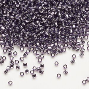 Seed bead, Dyna-Mites™, glass, pkg/40g, #11 round, transparent silver-lined amethyst purple, (71:SR 11/0 SR).