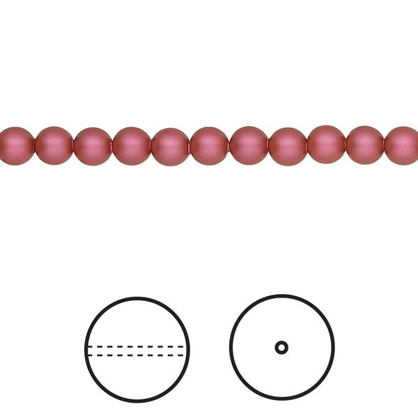Pearl 500pk mulberry pink, Swarovski® 4mm round 5810 image number 0