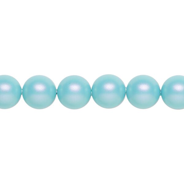 Pearl 50pk iridescent light turquoise, Crystal Passions® 8mm round 5810 image number 0